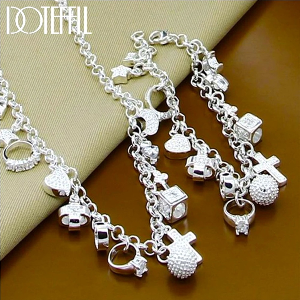 925 Sterling Silver set! Zakinthos island! Necklace and bracelet!